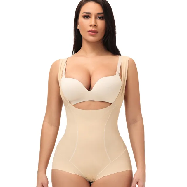 Non marking One piece Shapewear Shorts High elastic Abdomen Corset Bodysuit Skin Tone S - Shop at LoveMi