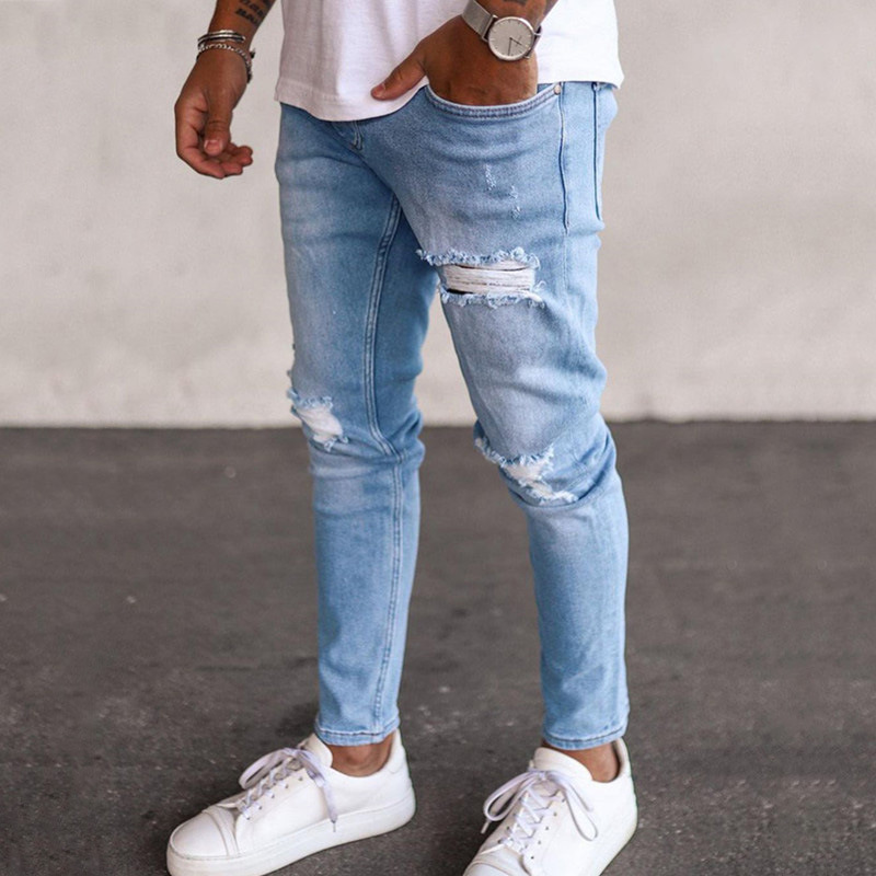 Title 4, Heren Jeans Slim Fit met Gaten, Rechte Pasvorm,...