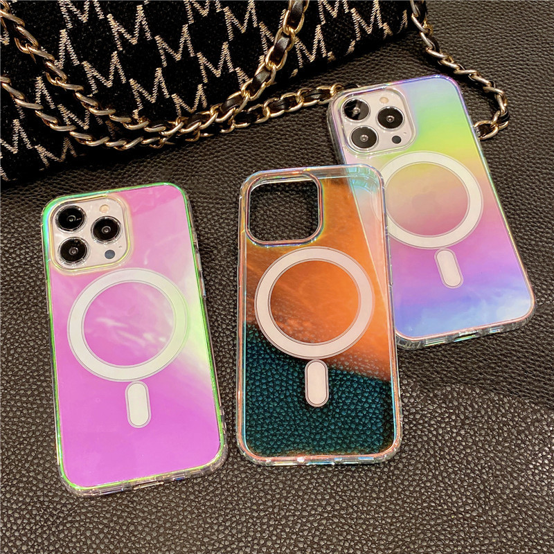 New Colour Plated Gradient Wireless Drop-proof Magnetic Phone Case - Image 5