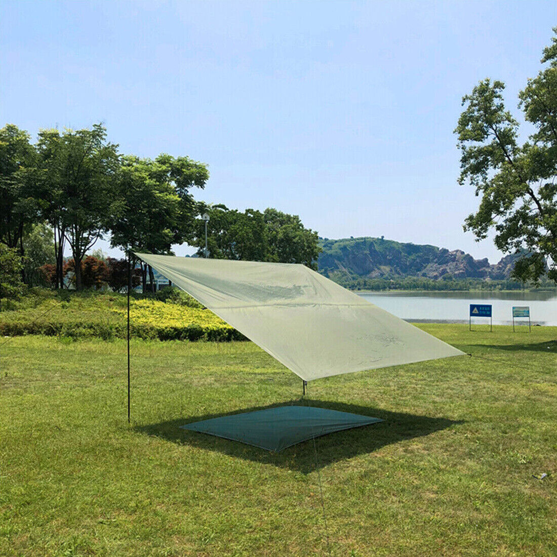 2x200cm Tent Poles Universal Telescopic Adjustable Steel Awning Canopy Tarp Pole 8