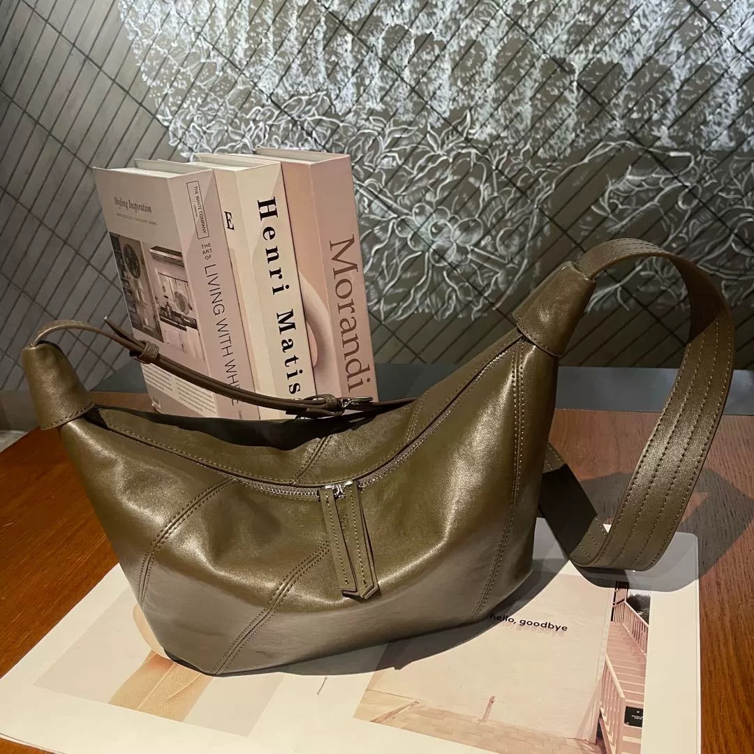 New Top-layer Cowhide Dumpling Bag, High-end Unique Genuine Leather, Light Luxury Fashion, Shoulder, Crossbody, And Underarm Bag For Women — view 2