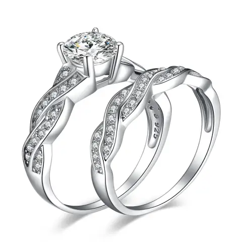 Women's Fashion Plating Couple Ring Set