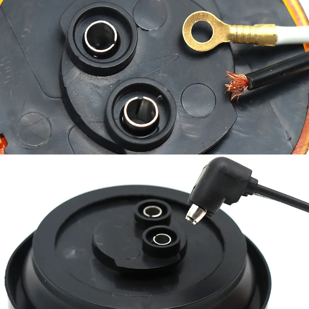 Truck Universal Small Taillight American Version, 4LED Rubber Ring Round Light With Plug ,12V, 5 Red Covers-5 Yellow Covers