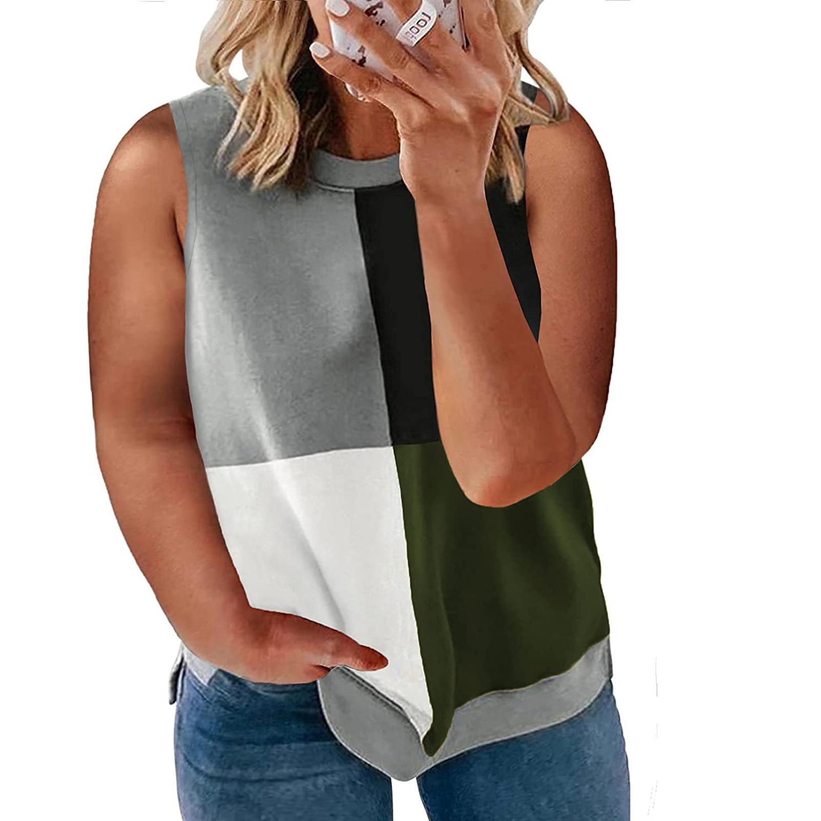 European And American Loose Round Neck Racer Vest Women