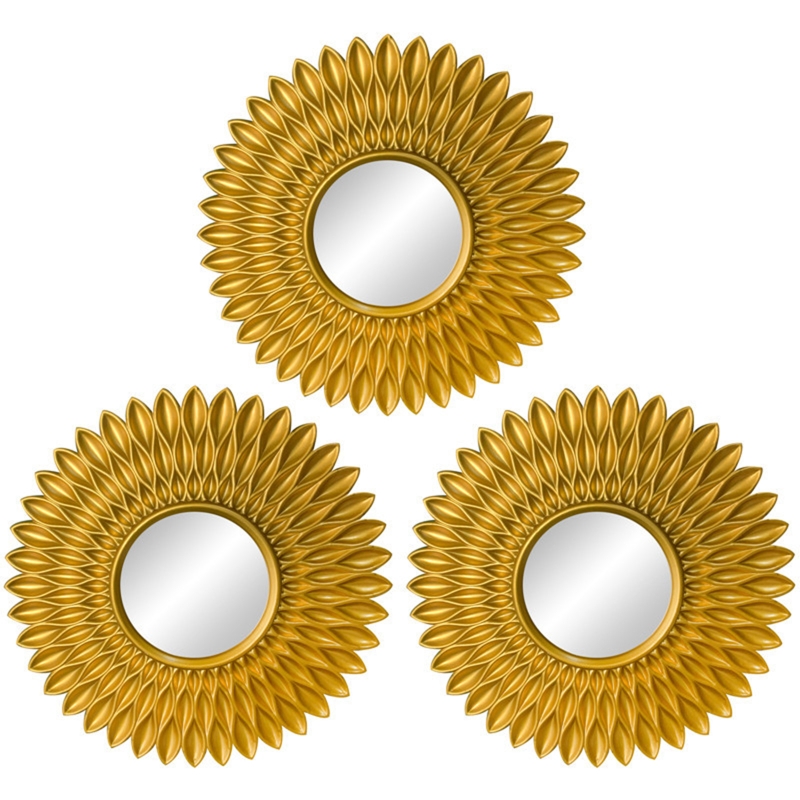 Gold Wall Mirror, Set of 3, picture 5 of 6