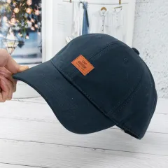 Men's And Women's Fashionable And Simple Cotton Soft Top Baseball Hat - Navy Blue - View 1