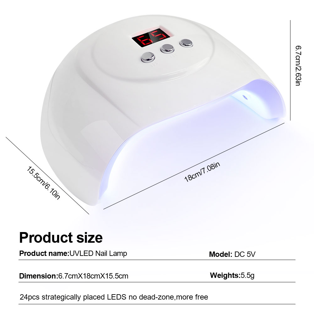 UV LED Nail Lamp Professional Nail Dryer For Gel Polish Led Lamp For Gel Nails 3 Timers White 5