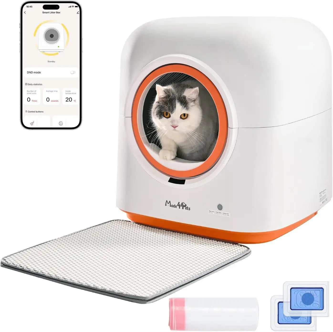 60L Automatic Cat Litter Box, Smart App
