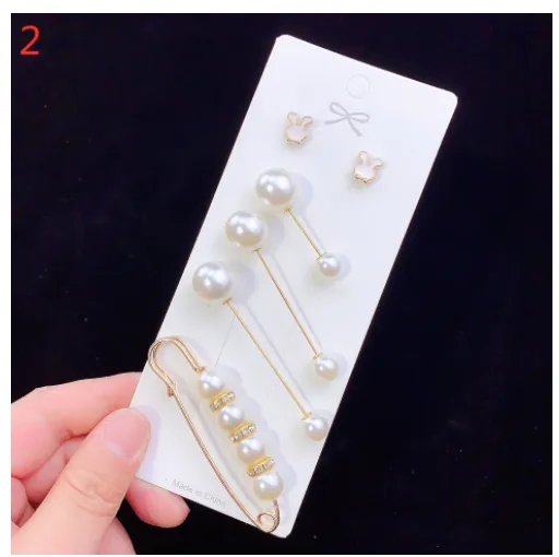 Brooch Pin Overalls Waist Opening Pearl Pin Buckle Clothes Fixed 2 Style - Shop at LoveMi