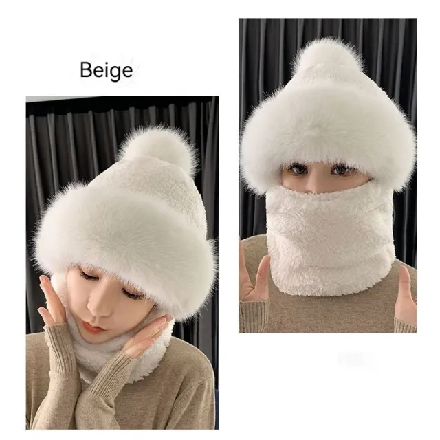 Hat Ear Protection And Wind Protection Outdoor Female Single layer Fleece lined White - Shop at LoveMi