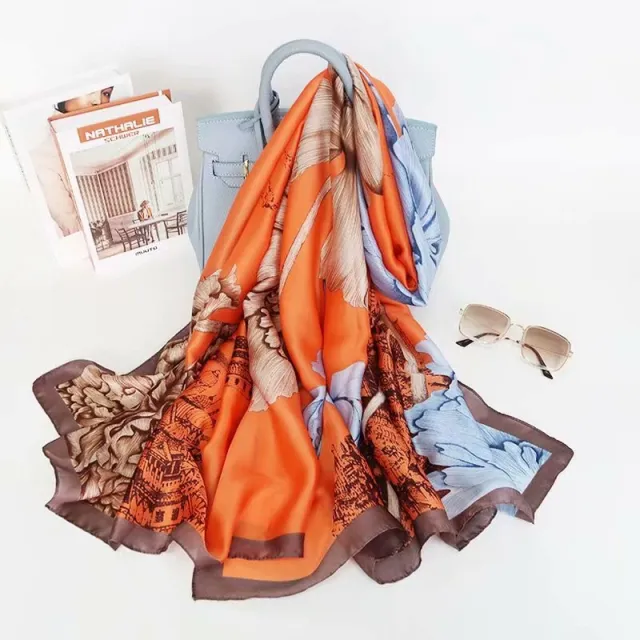 All in one Sunscreen Shawl Travel Silk Scarf Women's Beach Towel Color12 - Shop at LoveMi