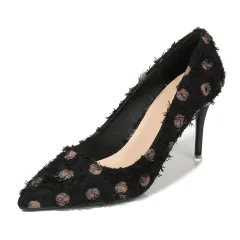 Fashion trend high heels women spring new Korean girl sexy - Black - View 1