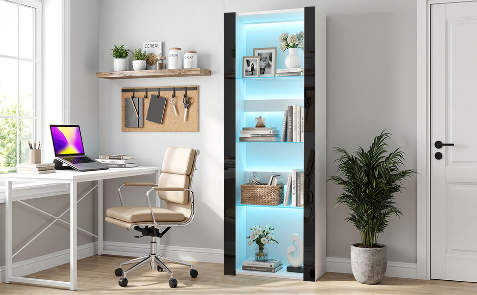 Modern Living Room Cupboard,Display Unit Cabinet Sideboard Free Standing — image 9