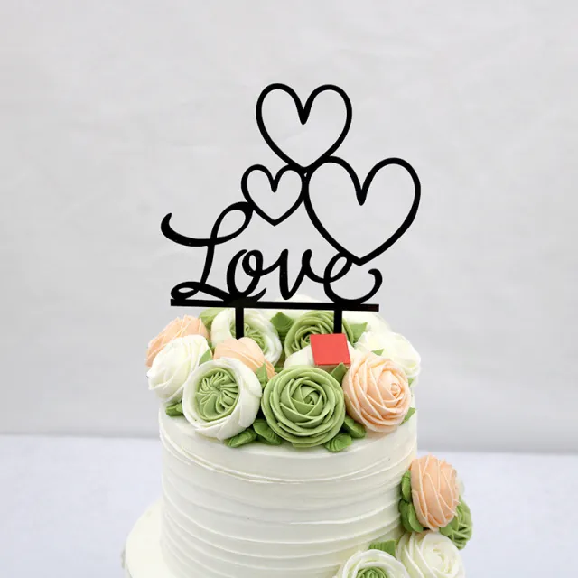 LOVE Wedding Party Acrylic Cake Insert Black - Shop at LoveMi