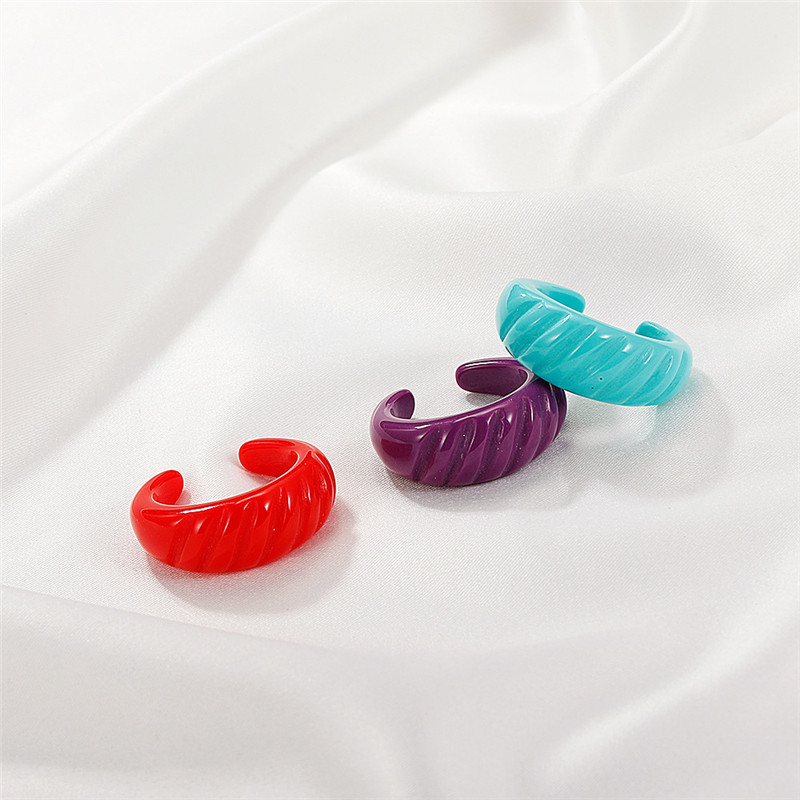 Threaded Opening Resin Ring Personalized Net Red Color Jewelry