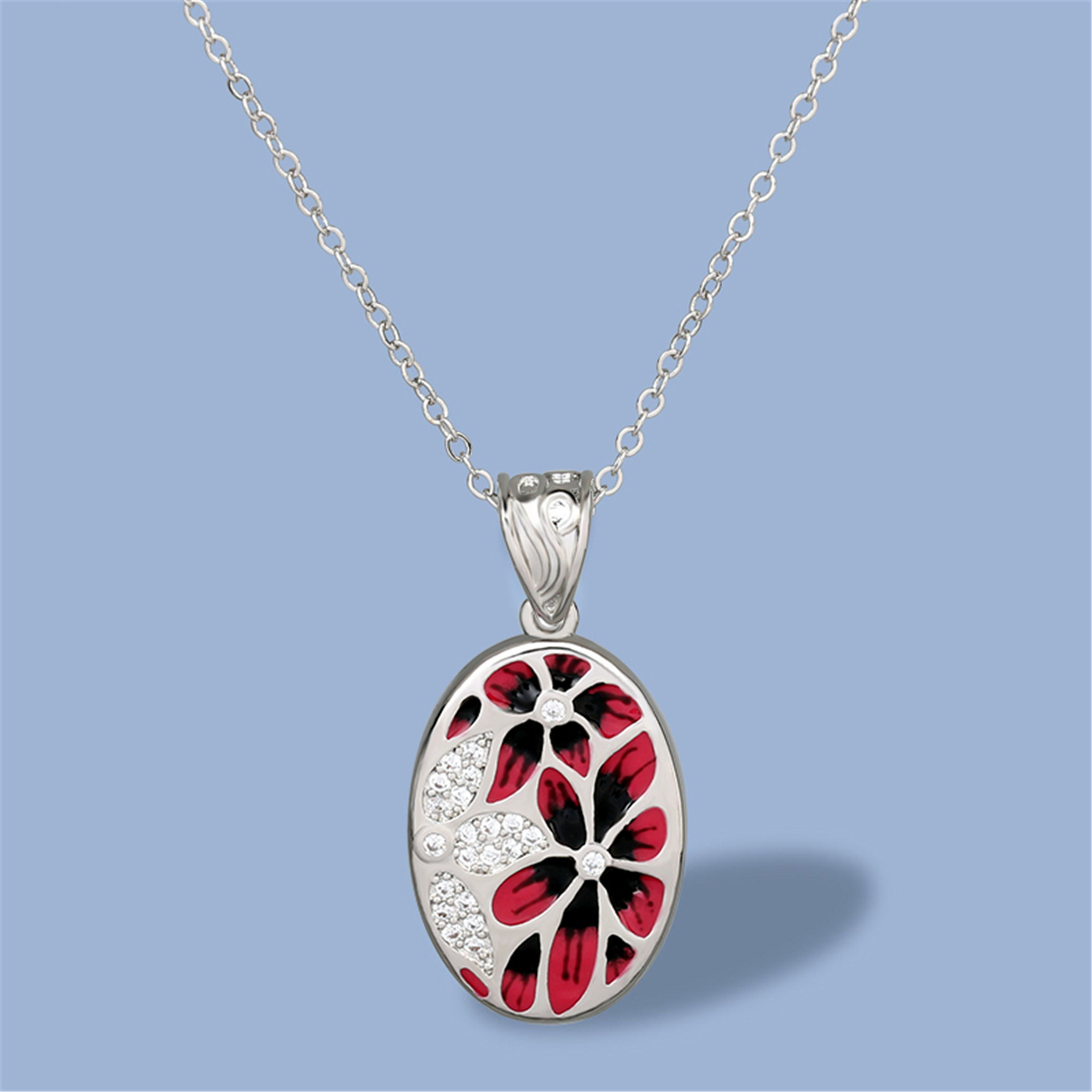 Enamel Flower Micro-set Zircon Epoxy Necklace For Women