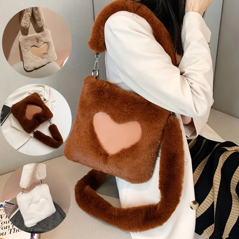 Love Handbags Winter Plush Shoulder Bags
