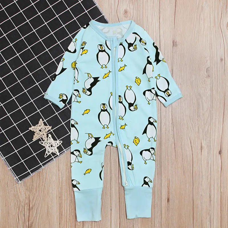 Boys And Girls Penguin Long Sleeve Jumpsuit