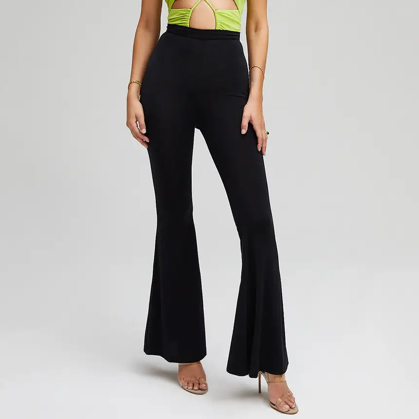 New Women's Fashion Stretch Hip Flared Pants Trousers