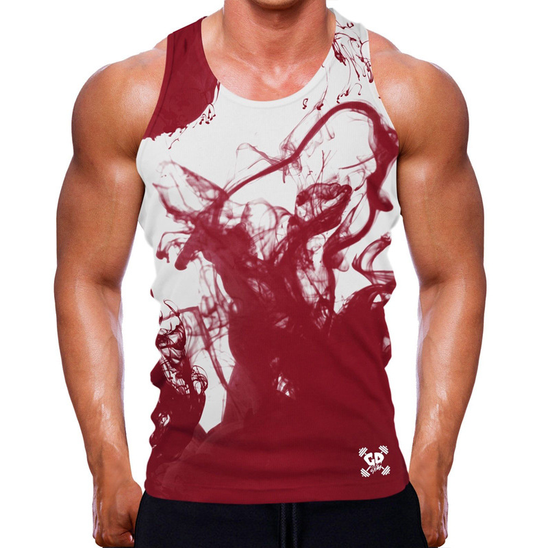 Men's Sleeveless 3d Printed Sports T Shirt