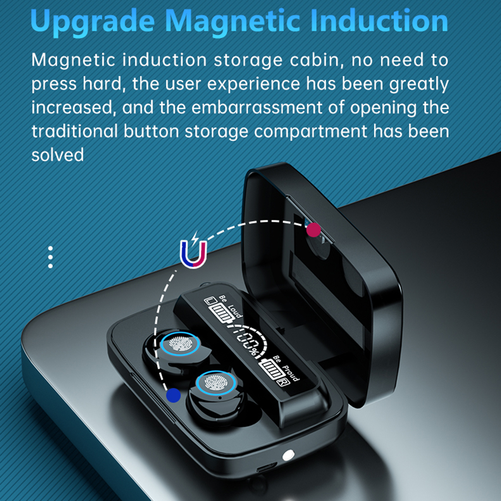 Digital Display TWS Wireless Mirror Touch Bluetooth Headset - Image 2