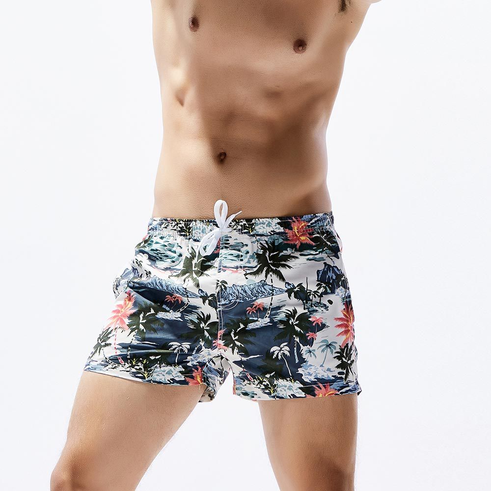 Men's Beach Pants Coconut Print Quick-dry Pants Casual