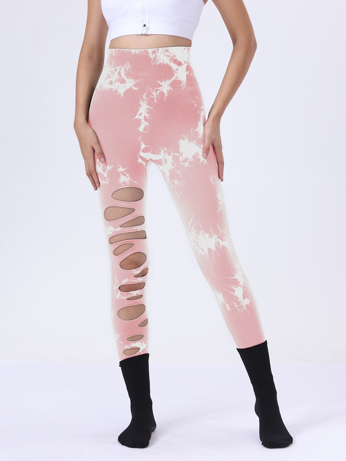 Pantalones Atléticos Levantamiento de Glúteos Yoga Gimnasio, Hueca Control Abdomen Control Deportes Leggings T - Imagen 17 de 19