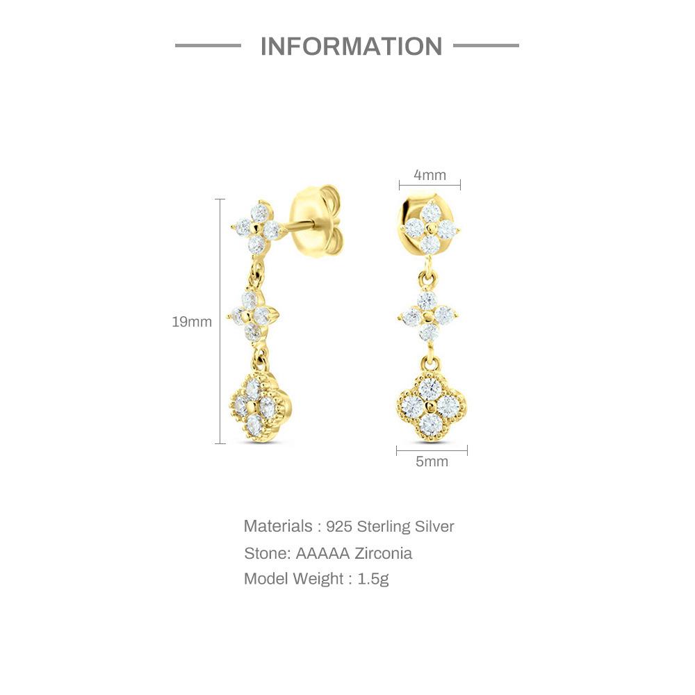 Title 1, S925 Sterling Silber bunte Diamant-Blumen-Ohrri...
