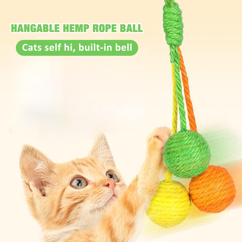 Cat Scratcher Ball Chewable Sisal Rope Toy Rolling Scratch Indoor Kittens Puppy Pet