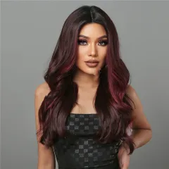 Middle Long Curly Hair With Reddish Brown High Temperature Silk Wig - Bl11028 - View 1