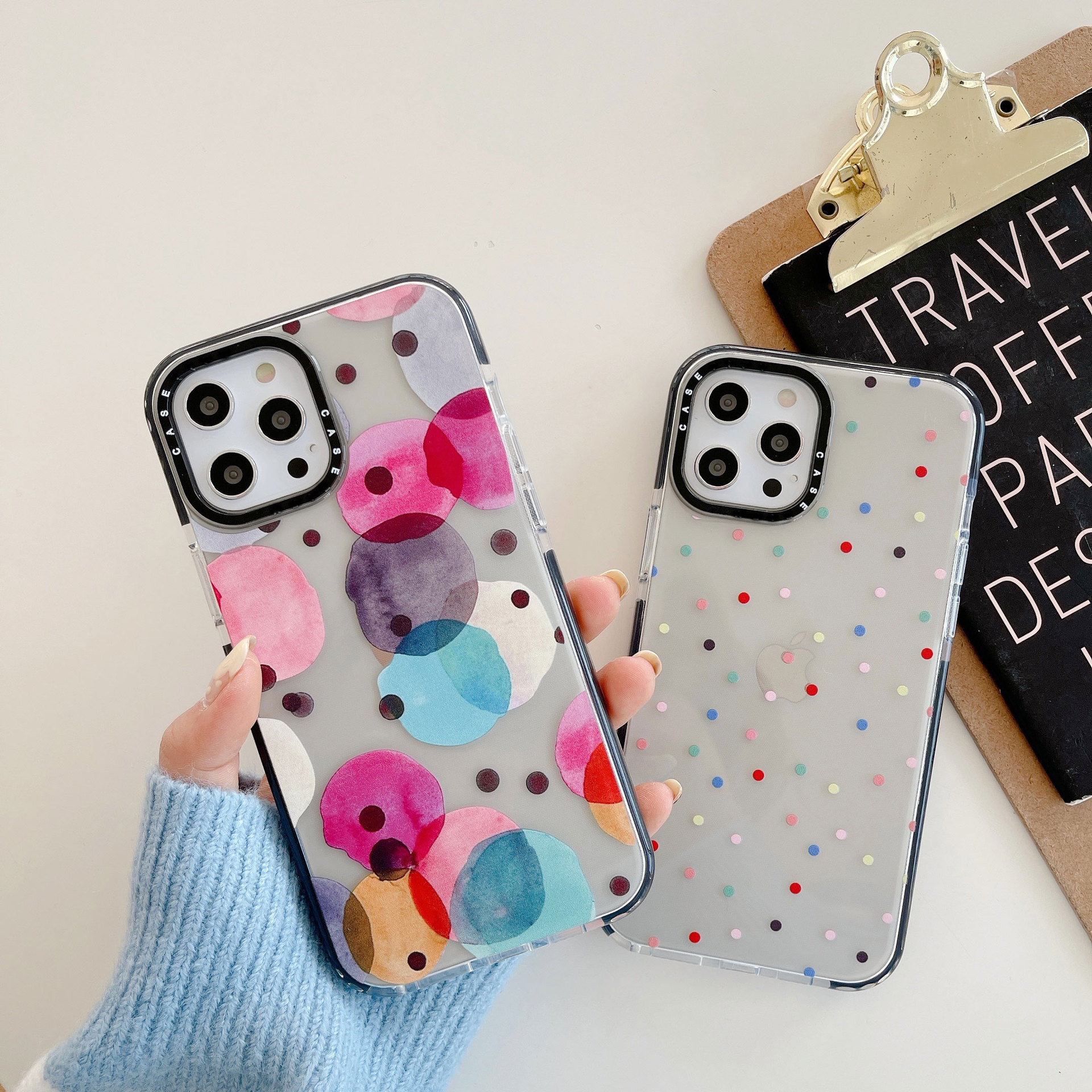 Color Wave Dot Mobile Phone Case Transparent Soft Case