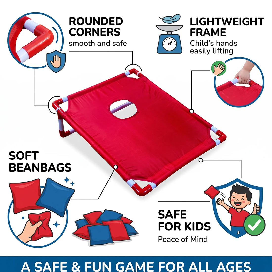 A Dult Kids Bean Bag Toss Game Set Family Outdoor Garden F Un Toy With 6 — image 3