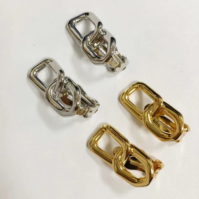 Women's Niche Design Heavy Metal Style Thick Chain Earrings