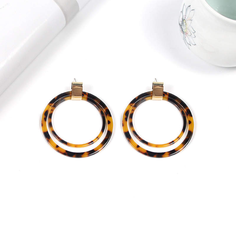 Acrylic Acetate Plate Round Earrings Ladies Simple Earrings