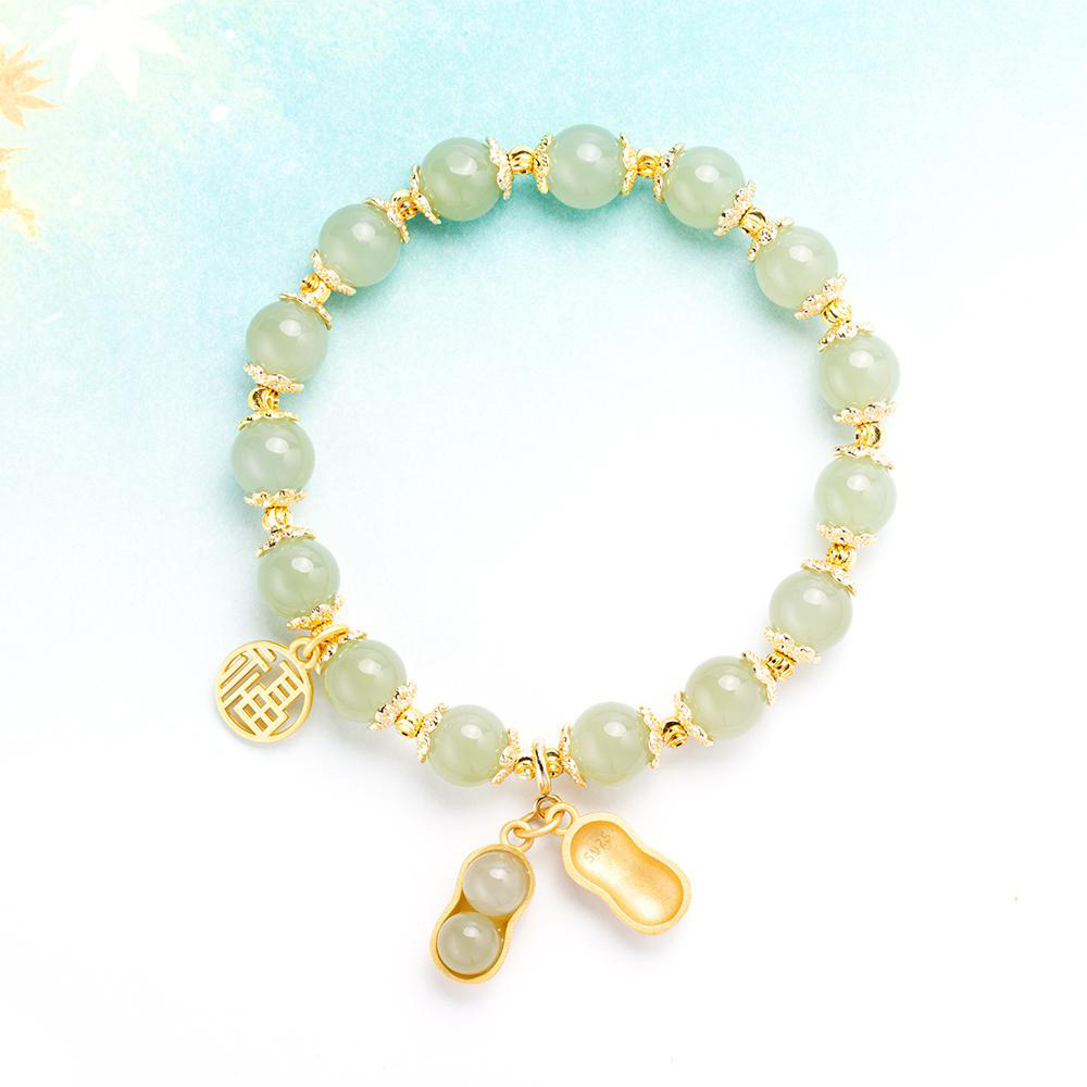 Title 2, Peanut Hotan Jade Bracelet Female Full String P...