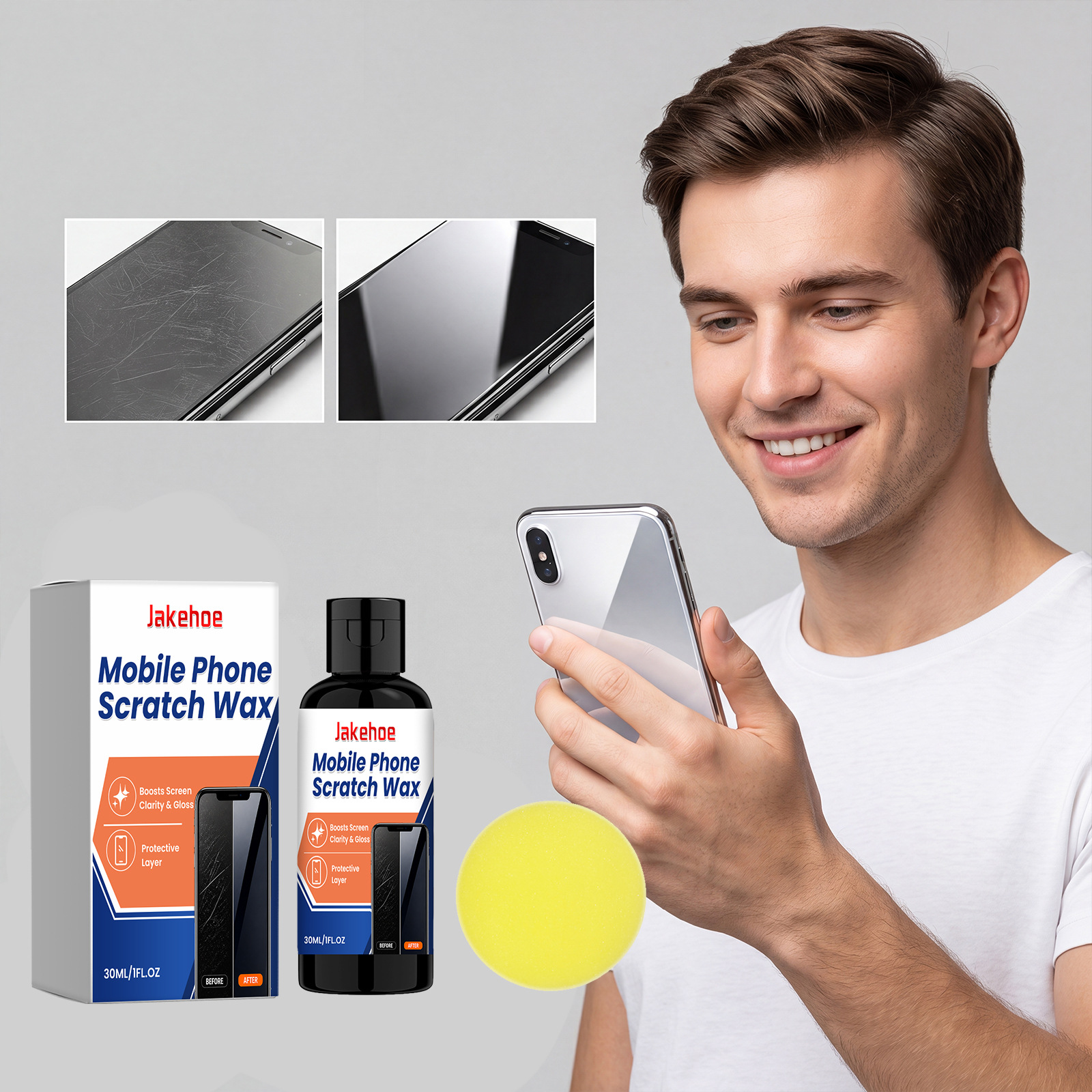 JAKEHOE Scratch-resistant Wax For Mobile Phones, Watches, And Computers - Cleaning Wax For Fine Marks And Stains