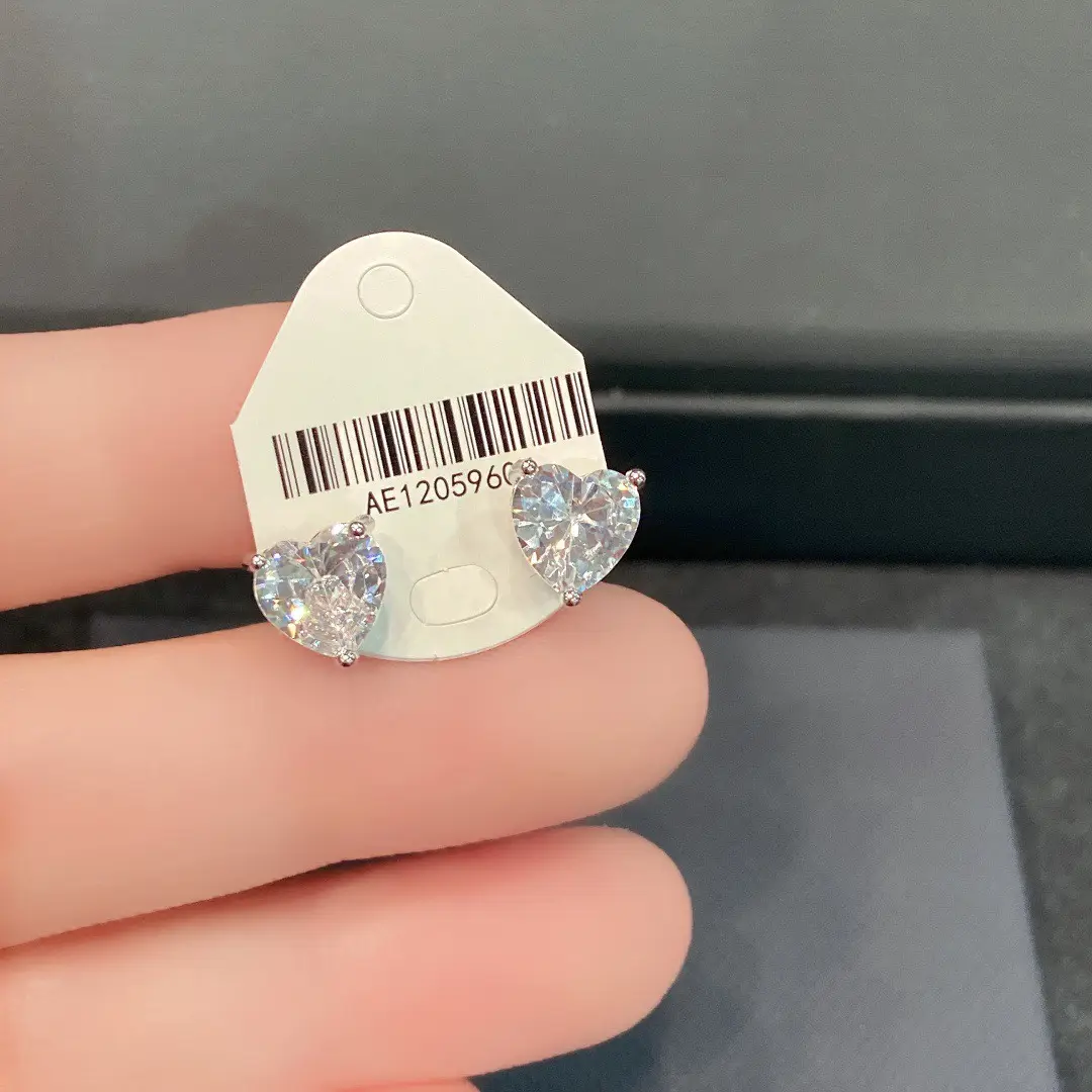 Blue Haoshi Shining Diamonds 925 Sterling Silver Fashion Versatile Girls' Feeling Earrings