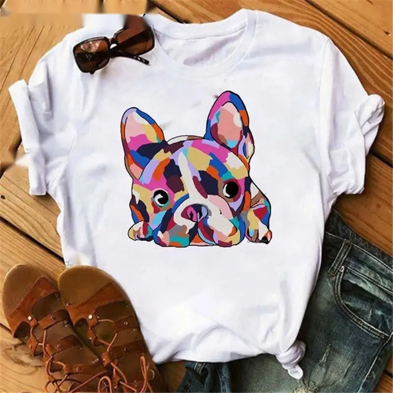 French Card Printing Short-sleeved T-shirt - Picture7