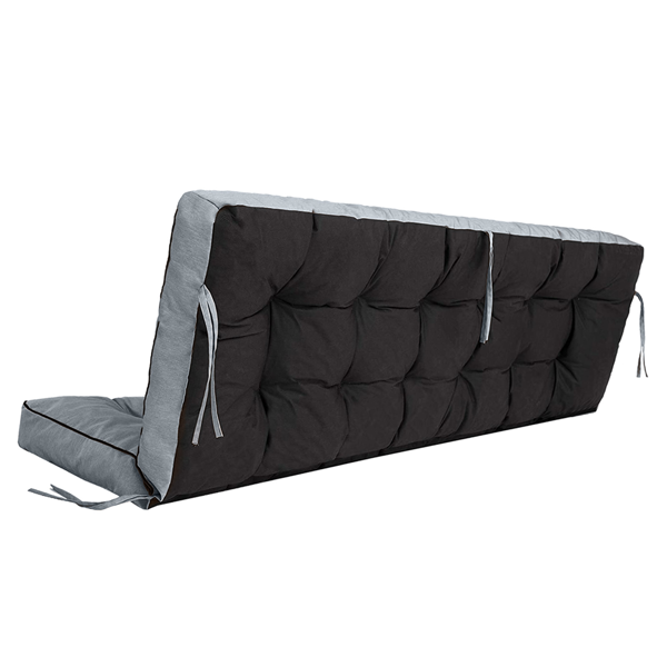 Outdoor Swing Cushions 70 Inch,Waterproof 4in Thick Porch Swing Cushion Replacement With Backrest And Ties,Comfortable 2-3 Seat Pation Swing Pad For Backyard,Garden,Lawn,Outdoor Furniture Light Grey — foto 3