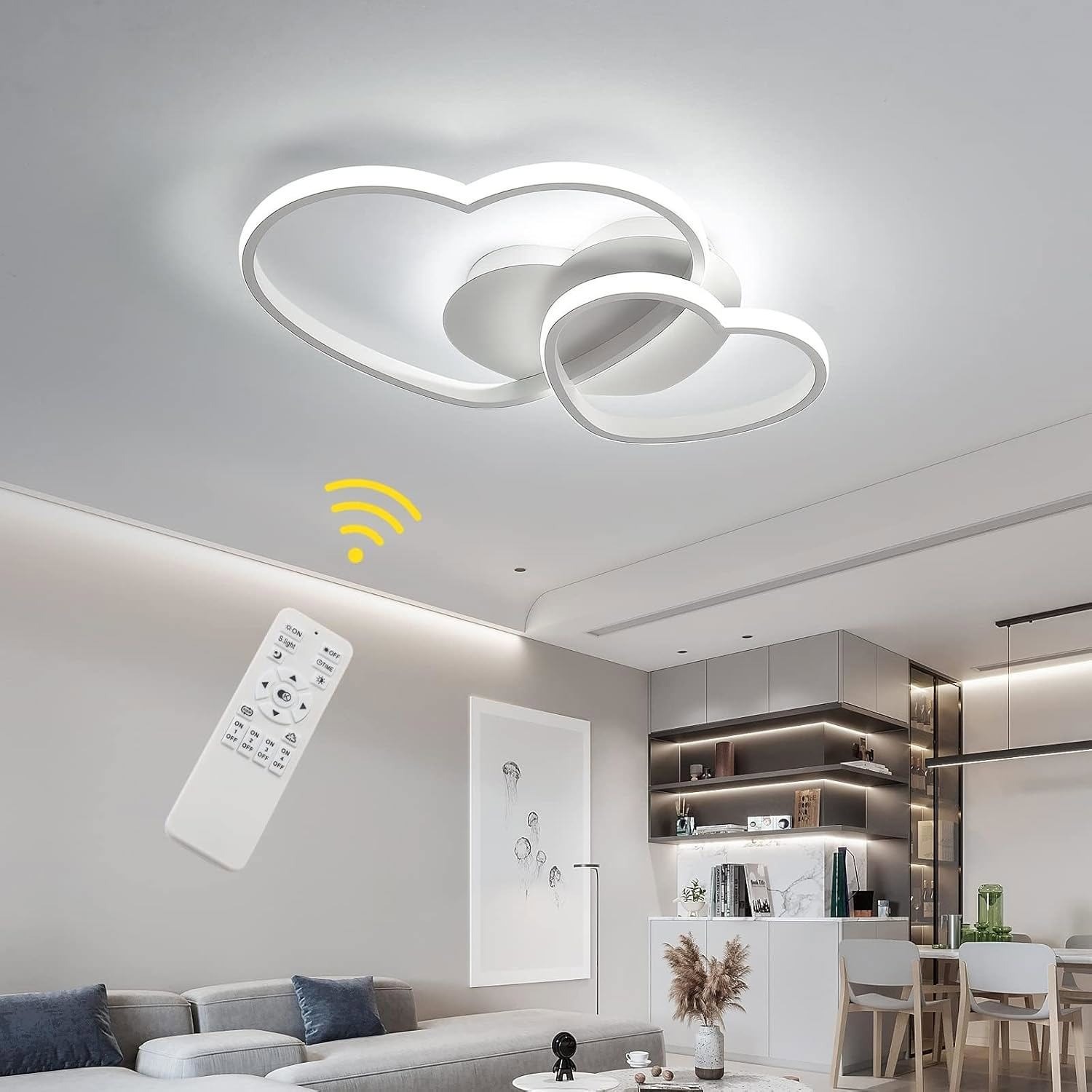 LED Ceiling Light 48W Dimmable With Remote Modern Chandelier Childrens Bedroom — image 8