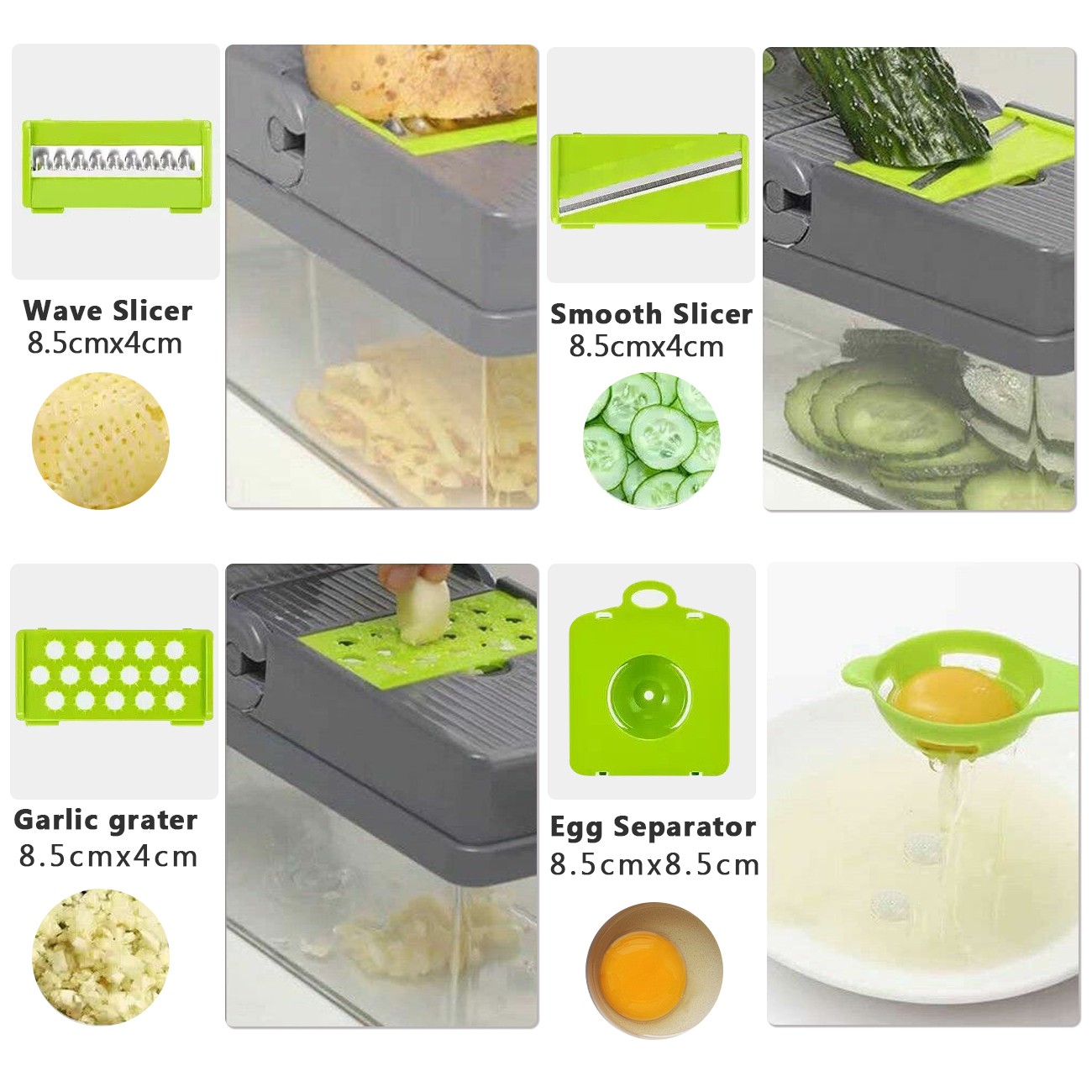 15-In-1 Vegetable Fruit Chopper Cutter Food Onion Photato Slicer Kitchen UK — image 7