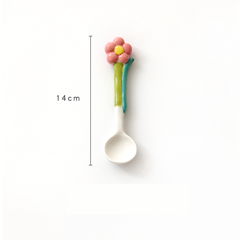 Pink flower spoon