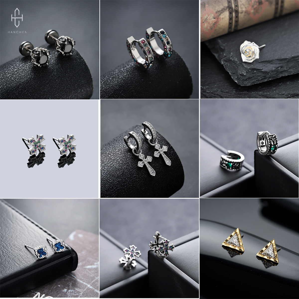 New Fashion Trendy Men's Ear Studs & Ear Cuffs, Personality All-Match Earrings For Women, High-End Luxury Jewelry Accessories