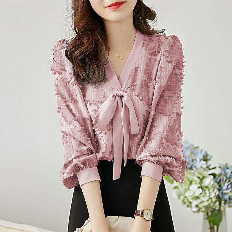 Title 6, Lantern Sleeve Chiffon Shirt Women