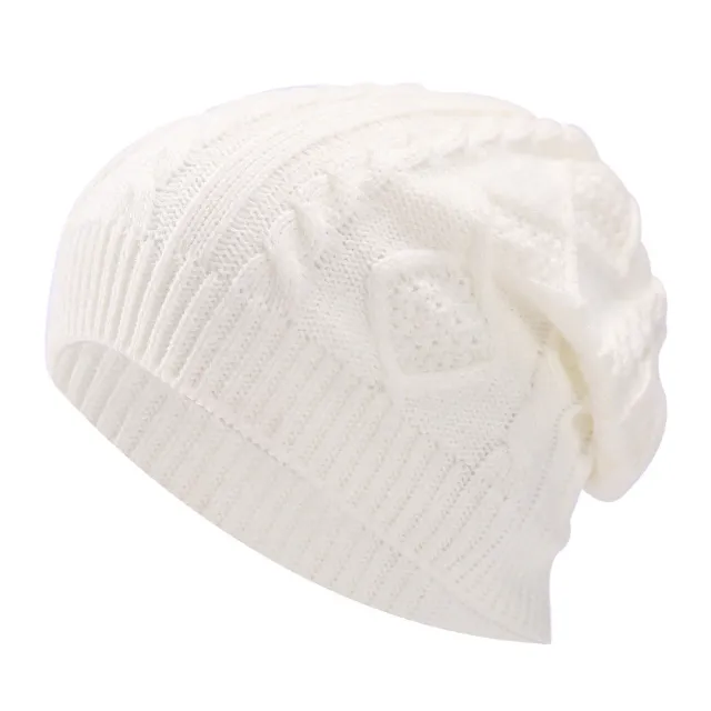 New Pleated Fleece Men's And Women's Knitted Pullover Hat White - Shop at LoveMi