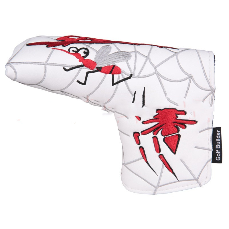 Spider Embroidery PU Leather Straight Terms Plus Velvet Protective Cover — image 1