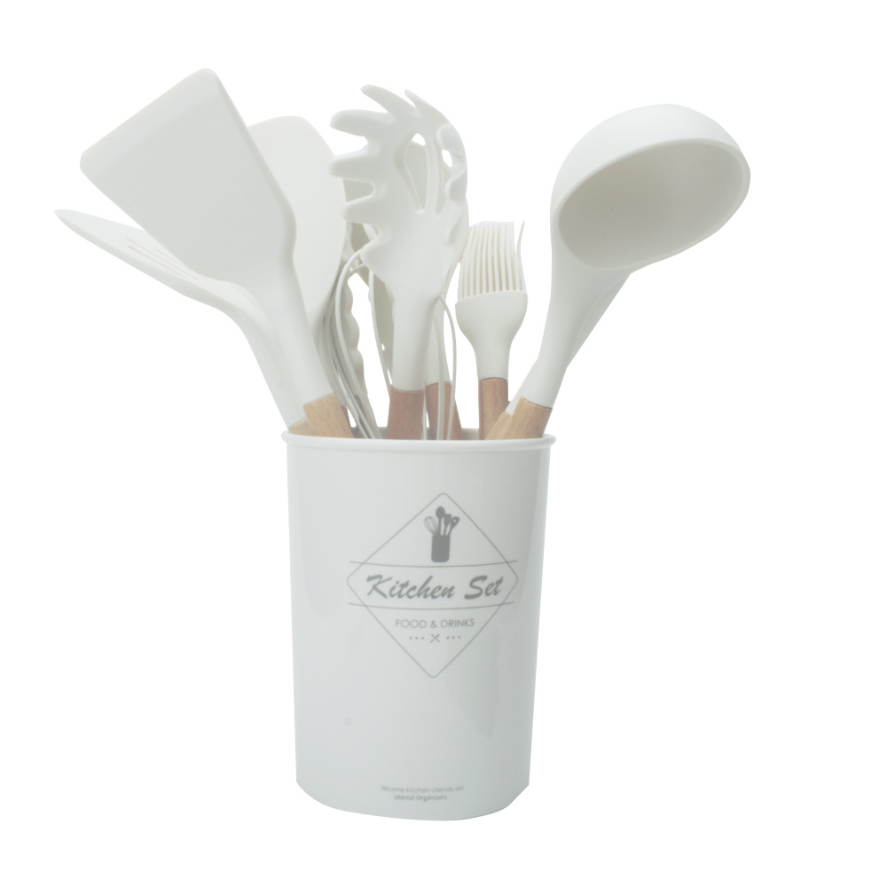 Silicone Kitchen Utensils with Wooden Handles - Image 2 of 33