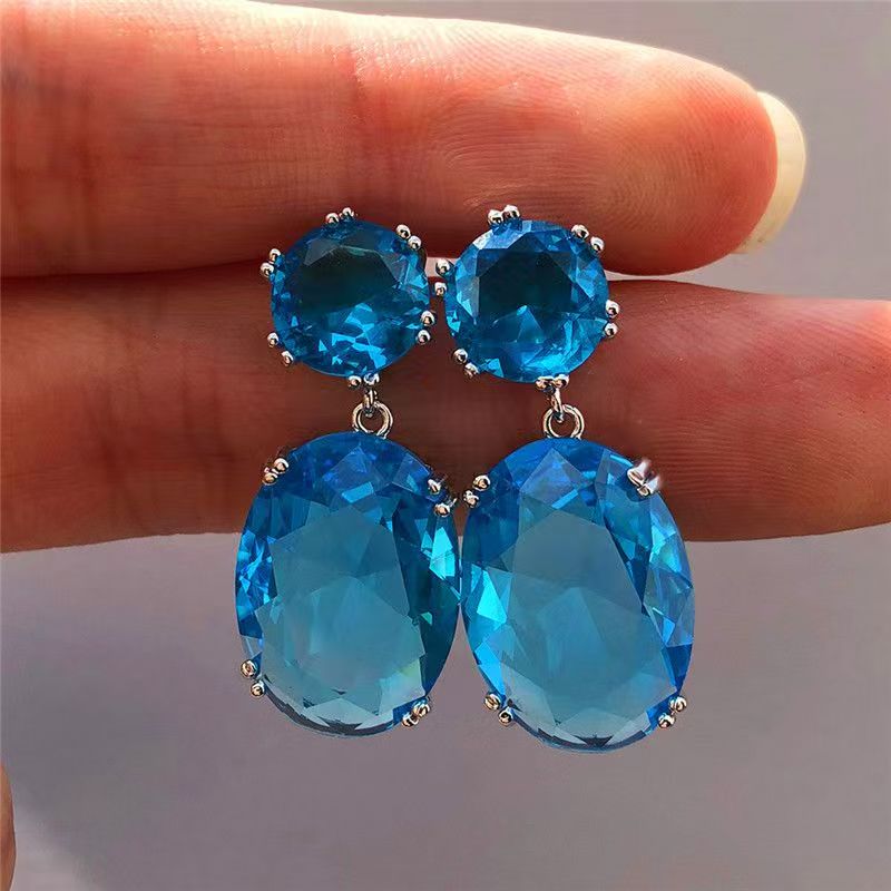 Hot Selling New Earrings, Large Zircon Dangle Earrings For Women, European Style Jewelry