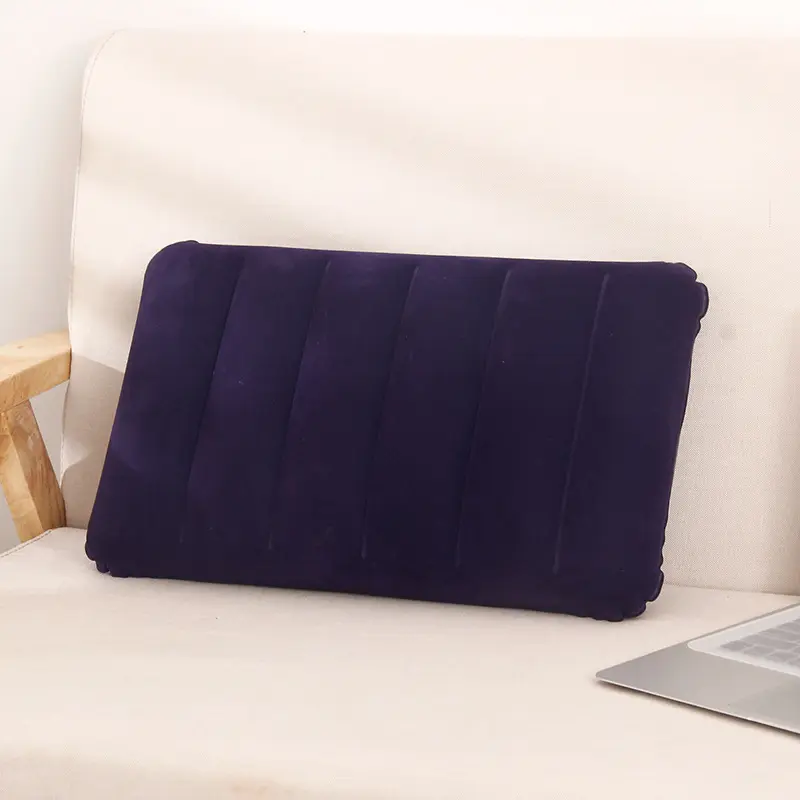 Product Introduction This Flocked Inflatable Nap Pillow