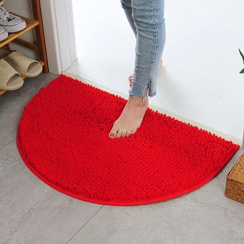 Semi-circular Carpet Absorbent Foot Pad Bathroom Non-slip